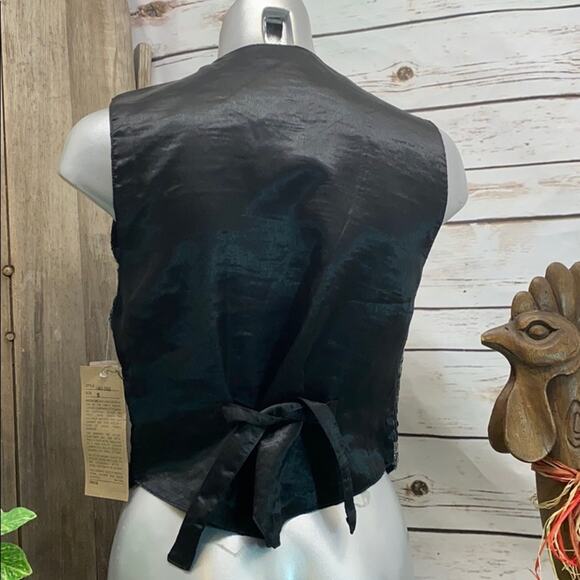 Katch Me BoHo Cowboy Western NWT Retro Suede Leather Weave Rancher Ranch Vest SF - Picture 2 of 8